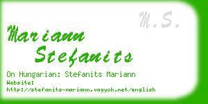 mariann stefanits business card